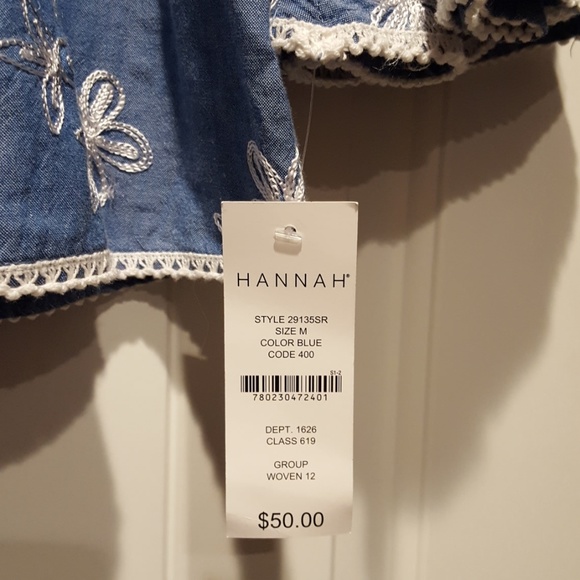 NWT Hannah blouse with bell sleeves, sz M - Picture 5 of 6